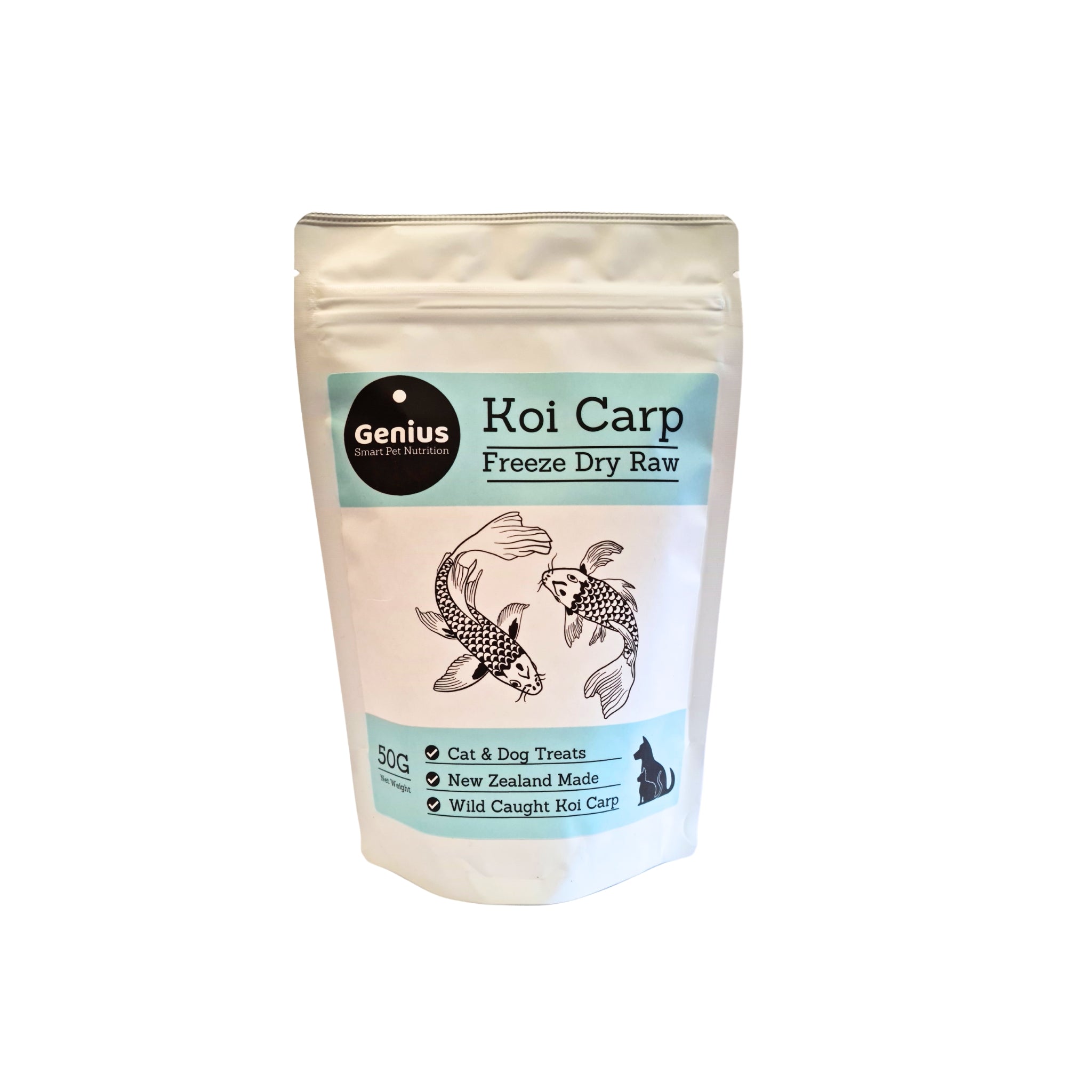 Koi Carp freeze dried dog and cat treats front of packet
