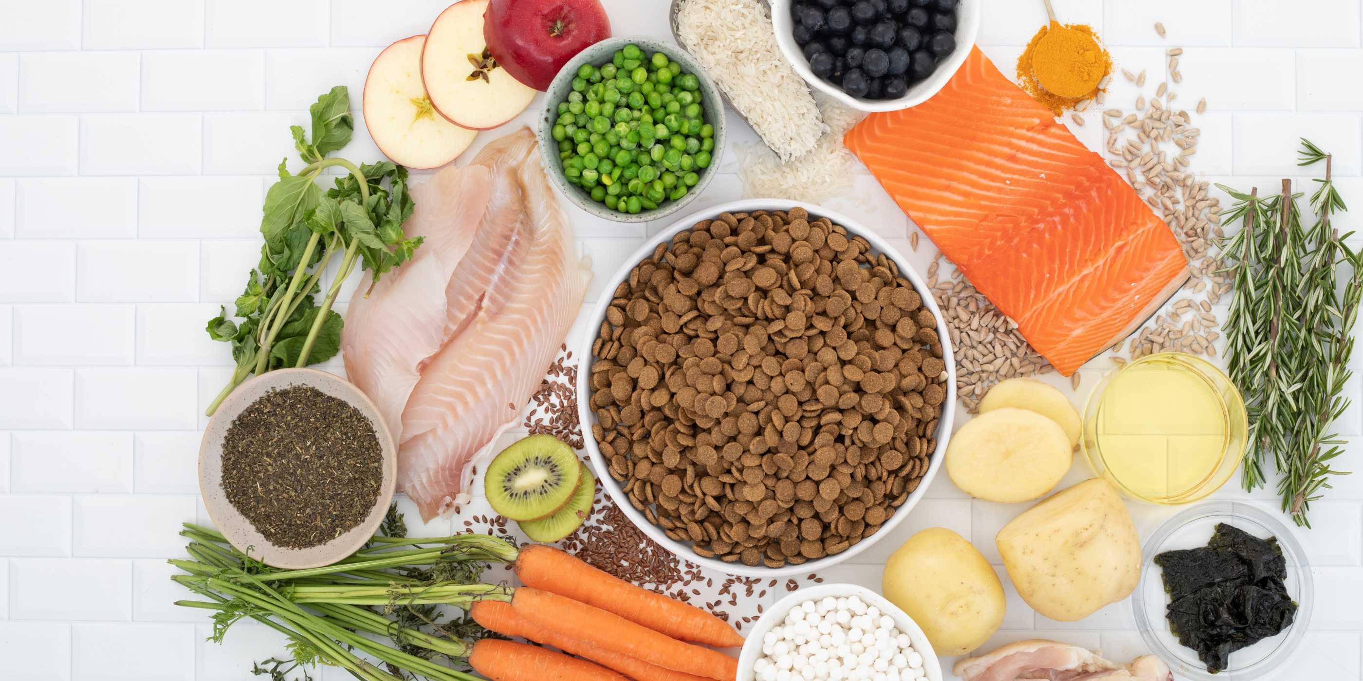Image of all the ingredients in Genius Pet Food Ocean Fish hypoallergenic dog food