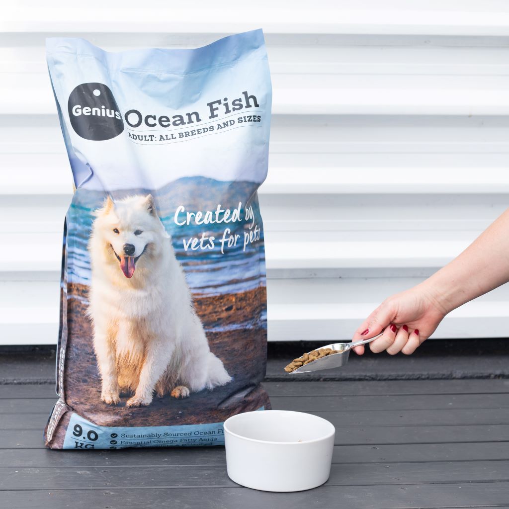 Genius Pet Food. NZ made dog kibble. Created by vets for pets.